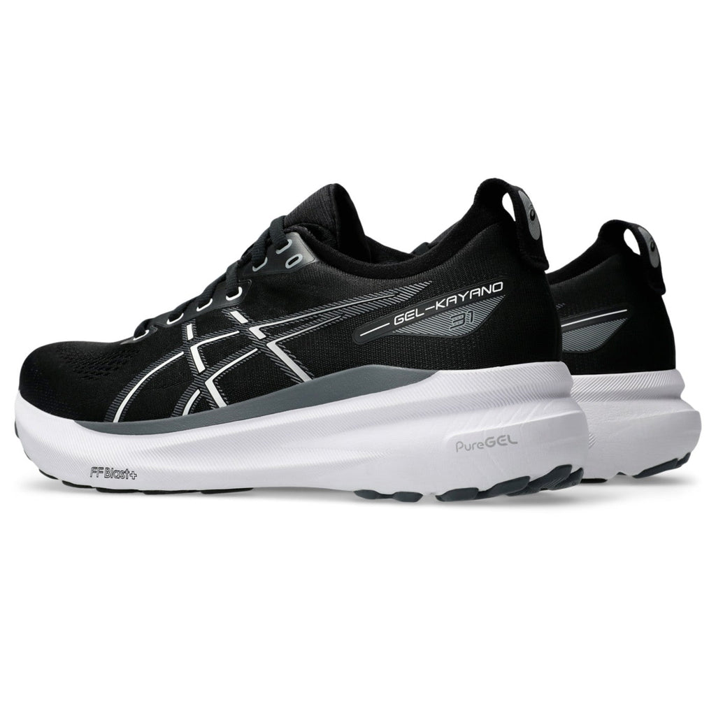 ASICS GEL-Kayano 31 Noir-Blanc / Black-White — vue avant intérieure (1011B867-002)