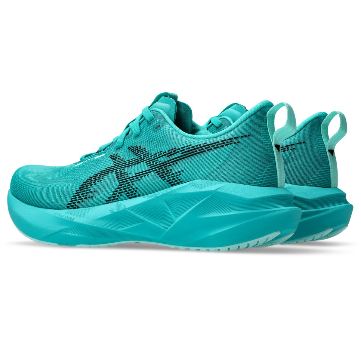ASICS Novablast 5 Femme Vert pétrole / Wave Teal-Black — vue avant intérieure (1012B765-401)